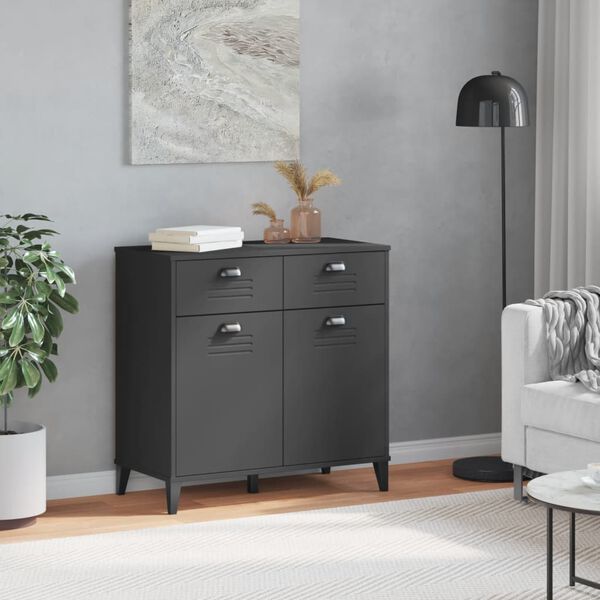 vidaXL Buffet VIKEN gris anthracite 80x40x80 cm bois d'ingénierie