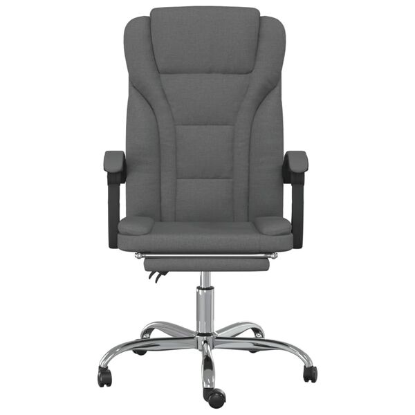 vidaXL Fauteuil inclinable de bureau gris foncé tissu