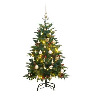 vidaXL Sapin de No&euml;l artificiel articul&eacute; 150 LED et boules 150 cm