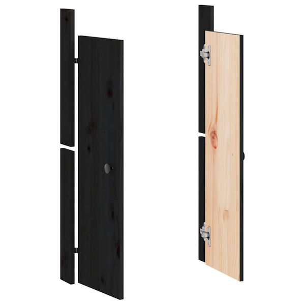 vidaXL Portes de cuisine d'extérieur noir 50x9x82cm bois de pin massif