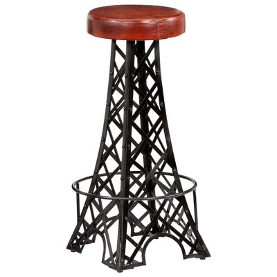 vidaXL Tabourets de bar lot de 2 cuir véritable