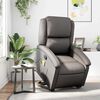 vidaXL Fauteuil inclinable de massage gris cuir véritable
