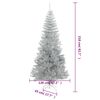 vidaXL Sapin de No&euml;l artificiel avec support argent&eacute; 210 cm PET