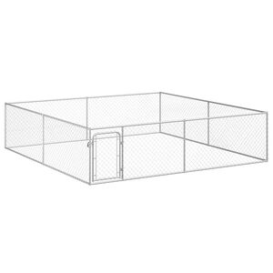 vidaXL Chenil ext&eacute;rieur pour chiens Acier galvanis&eacute; 4x4x1 m