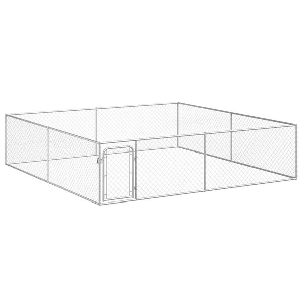 vidaXL Chenil ext&eacute;rieur pour chiens Acier galvanis&eacute; 4x4x1 m