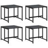 vidaXL Tabourets de jardin 4 pcs noir acier et textil&egrave;ne