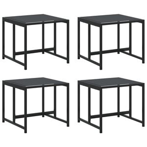 vidaXL Tabourets de jardin 4 pcs noir acier et textil&egrave;ne