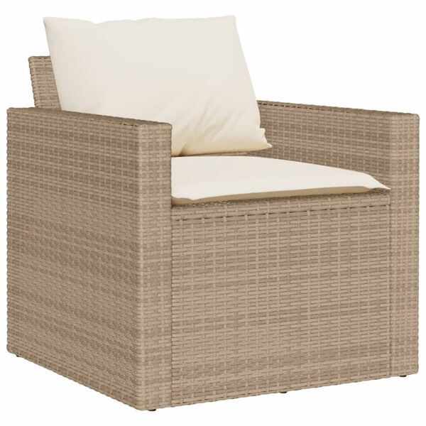 vidaXL Salon de jardin avec coussins 6 pcs beige r&eacute;sine tress&eacute;e
