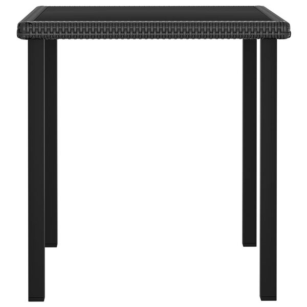 vidaXL Table &agrave; d&icirc;ner de jardin Noir 70x70x73 cm R&eacute;sine tress&eacute;e