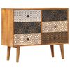 vidaXL Buffet avec motif imprimé 90x30x70 cm Bois de manguier massif