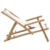 vidaXL Chaise de terrasse Bambou et toile Blanc crème