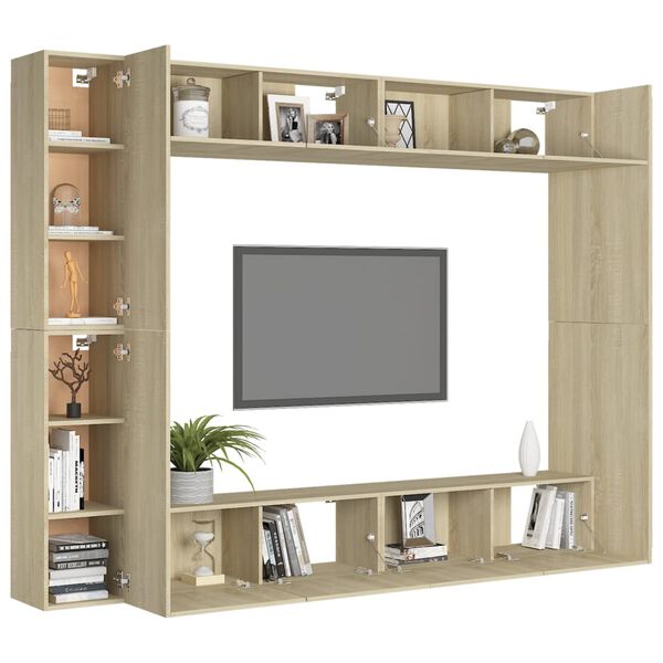 vidaXL Ensemble de meubles TV 8 pcs Ch&ecirc;ne sonoma Bois d'ing&eacute;nierie