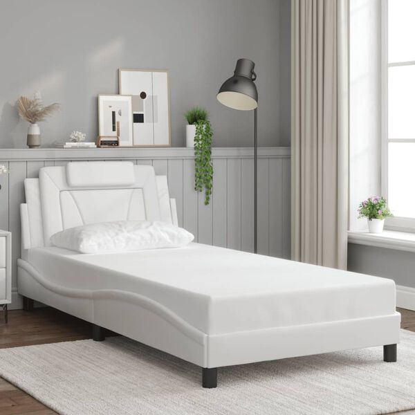 vidaXL Cadre de lit Viana avec LED sans matelas blanc 100x190 cm