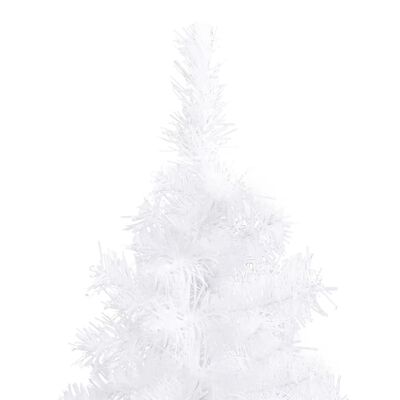 vidaXL Arbre de Noël artificiel d'angle LED et boules Blanc 150 cm PVC