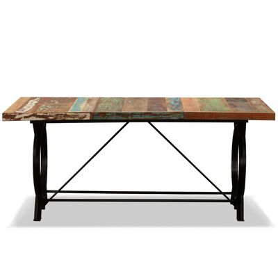 vidaXL Table à manger Bois de récupération massif 180 cm