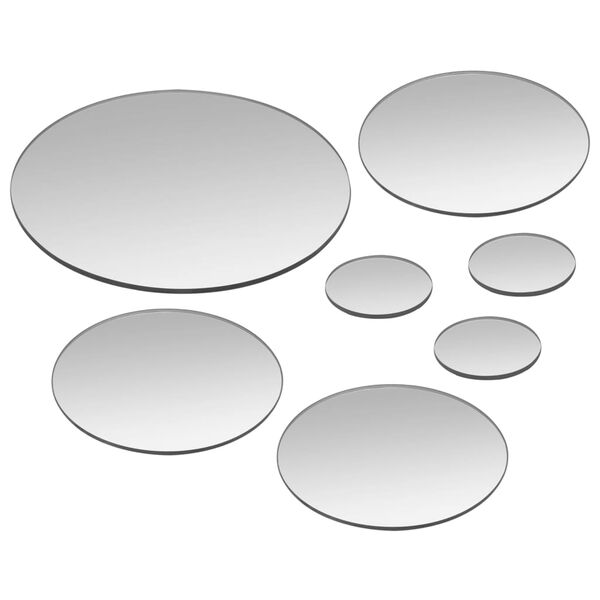 vidaXL Ensemble de miroir mural 7 pcs Verre Rond