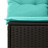 vidaXL Ensemble de canapé de jardin 5 pcs Noir et turquoise polyrotin