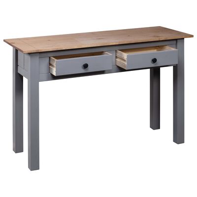 vidaXL Table console Gris 110x40x72 cm Pin solide Gamme Panama