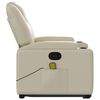 vidaXL Fauteuil inclinable de massage cr&egrave;me similicuir