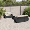 vidaXL Salon de jardin 6 pcs avec coussins noir r&eacute;sine tress&eacute;e