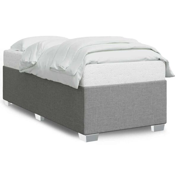 vidaXL Cadre de lit sans matelas gris clair double tissu