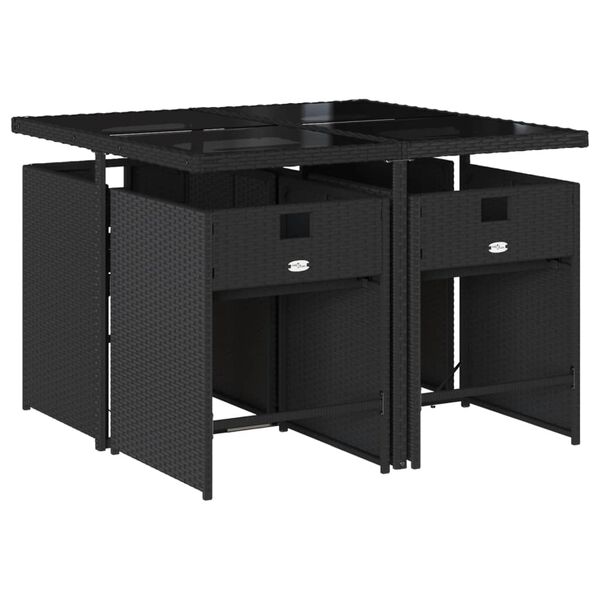 vidaXL Ensemble à manger de jardin 5 pcs coussins gris résine tressée