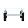 vidaXL Table basse Noir et transparent 95x55x40 cm Verre trempé