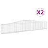 vidaXL Paniers &agrave; gabions arqu&eacute;s 2 pcs 400x30x60/80 cm Fer galvanis&eacute;