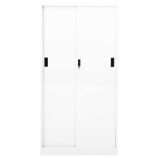 vidaXL Armoire de bureau et porte coulissante Blanc 90x40x180 cm Acier
