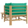 vidaXL Salon de jardin 2 pcs avec coussins vert bambou