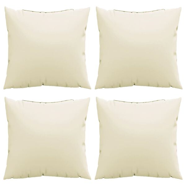 vidaXL Coussins de canapé lot de 4 crème 60x60 cm tissu