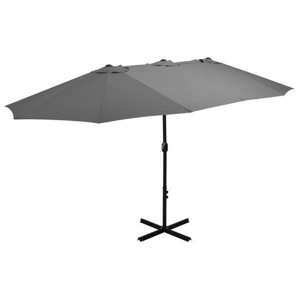 vidaXL Parasol d'ext&eacute;rieur poteau en aluminium 460x270 cm anthracite
