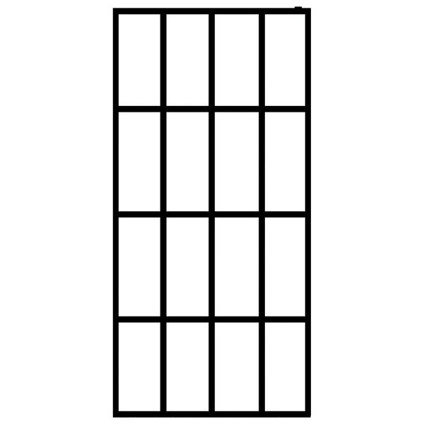 vidaXL Paroi de douche avec &eacute;tag&egrave;re Noir 100x195cm Verre ESG&Aluminium