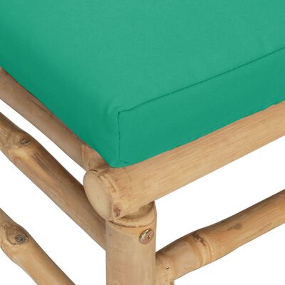 vidaXL Canapés d'angle de jardin avec coussins vert 2 pcs bambou