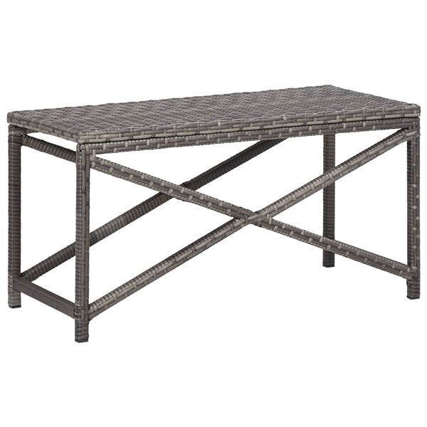 vidaXL Banc de jardin 80 cm Résine tressée Gris