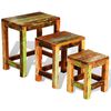 vidaXL Table gigogne 3 pcs vintage Bois de r&eacute;cup&eacute;ration