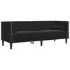 vidaXL Ensemble de canap&eacute; Chesterfield et traversins 3pcs noir velours
