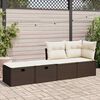 vidaXL Salon de jardin avec coussins 2pcs marron résine tressée acacia