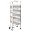vidaXL Chariot de cuisine pour 16 plateaux 38x55x163 cm Inox
