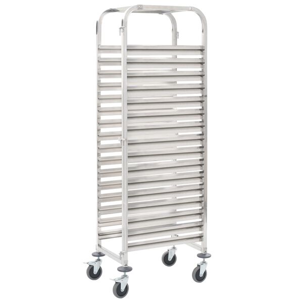 vidaXL Chariot de cuisine pour 16 plateaux 38x55x163 cm Inox