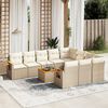 vidaXL Salon de jardin 11 pcs avec coussins beige r&eacute;sine tress&eacute;e