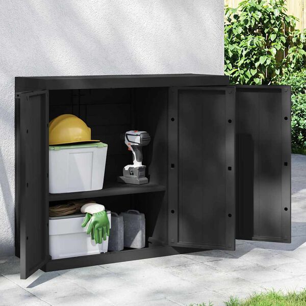 vidaXL Armoire de rangement d'ext&eacute;rieur noir 97x37x85 cm PP