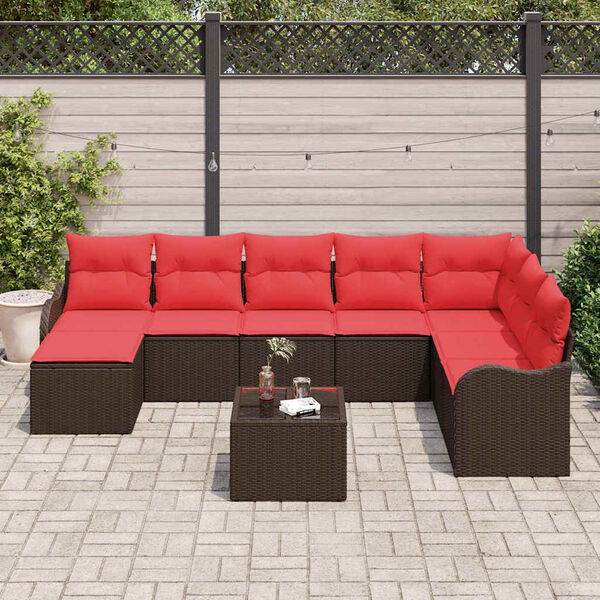 vidaXL Ensemble de canapé de jardin Marron polyrotin