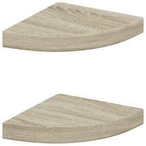 vidaXL &Eacute;tag&egrave;res d'angle flottantes 2 pcs ch&ecirc;ne 25x25x3,8 cm MDF