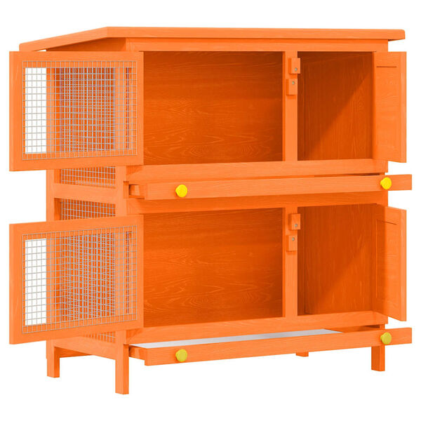 vidaXL Clapier d'ext&eacute;rieur Cage animaux petits 4 portes Bois