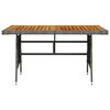 vidaXL Table de jardin Gris 130x70x72 cm R&eacute;sine tress&eacute;e et acacia
