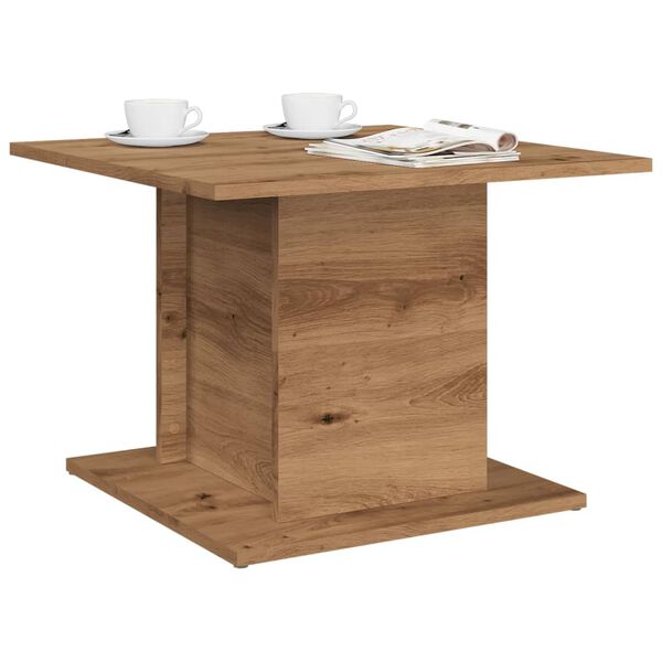 vidaXL Table basse chêne artisanal 55,5x55,5x40 cm bois d'ingénierie