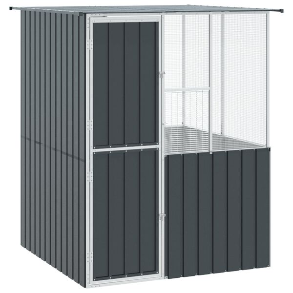 vidaXL Cage pour oiseaux Anthracite 165 x 165 x 200 cm Acier galvanis&eacute;
