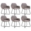 vidaXL Chaises &agrave; manger lot de 6 taupe tissu