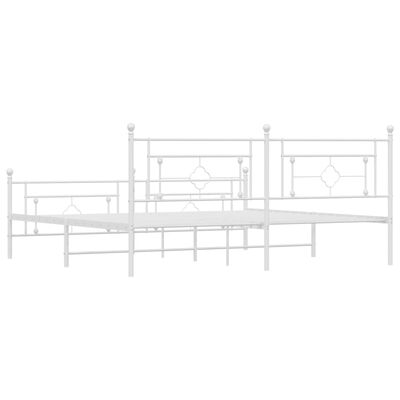 vidaXL Cadre de lit métal avec tête de lit/pied de lit blanc 193x203cm